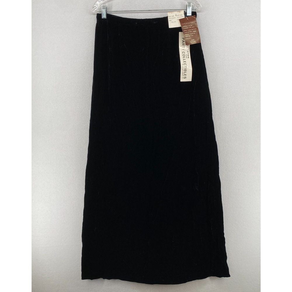 HARRY ACTON FOR PARTY COLLECTIBLES Skirt S Velvet Straight Maxi Black USA NEW